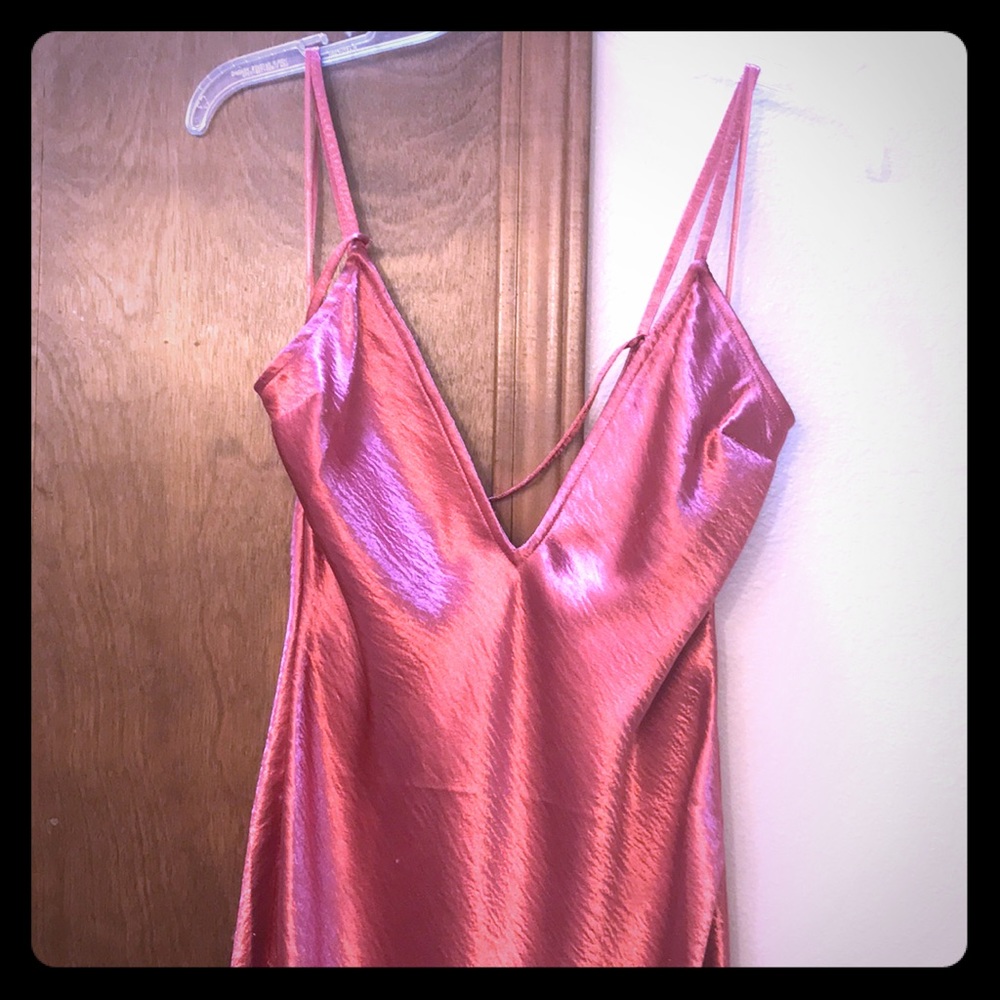 Express shiny pink dress